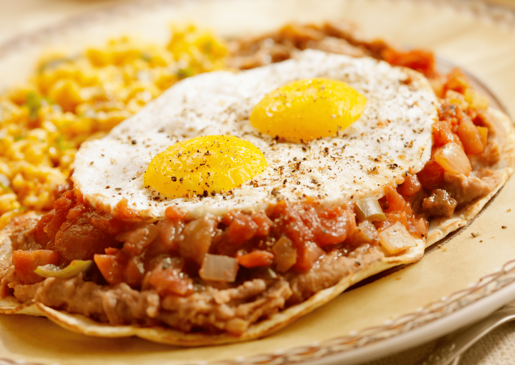 Huevos Rancheros, Salvadorian Breakfast, Breakfast in El Salvador, El Salvador breakfast, Salvadoran breakfast