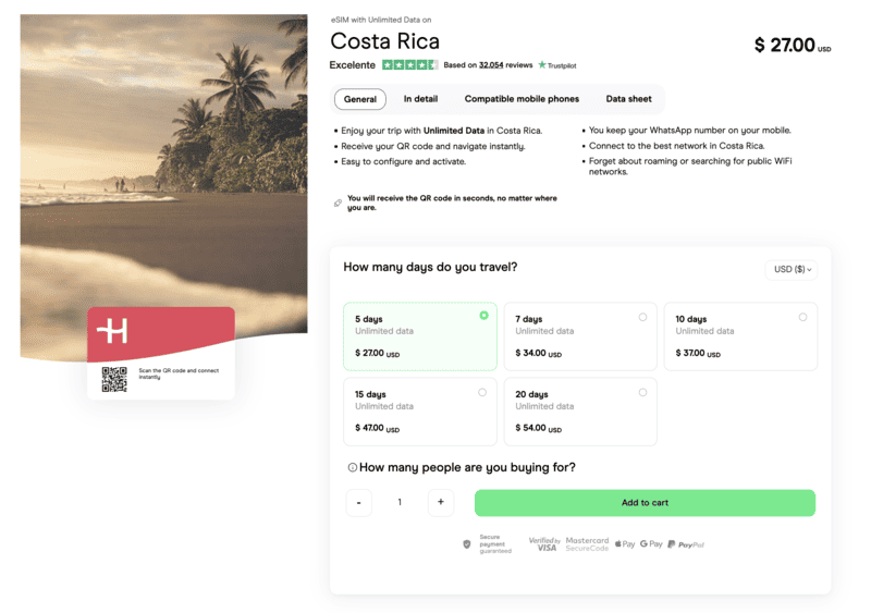 Holafly Costa Rica, san jose airport SIM card, sim card san jose airport, san jose costa rica airport