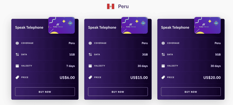 Entel SIM Cards for Peru - SIM card Lima Airport