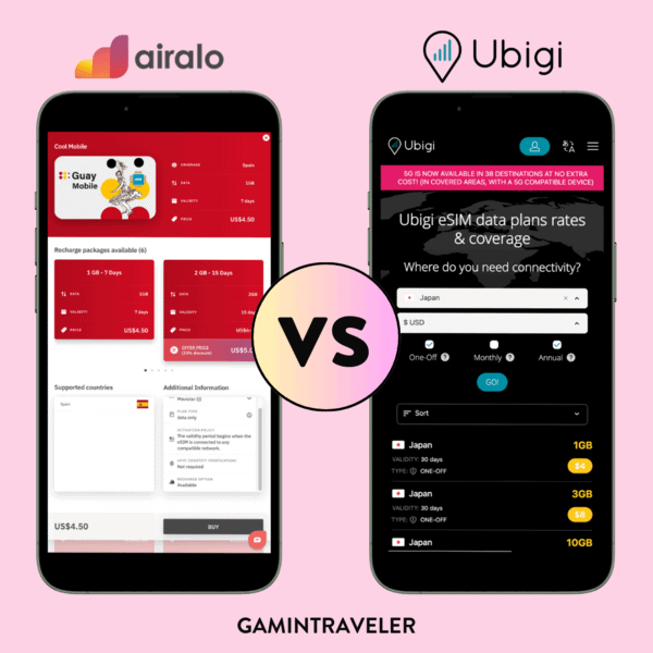 ubigi vs airalo, airalo vs ubigi