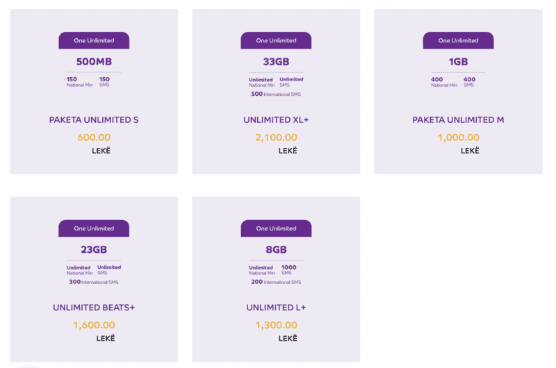 One Albania Prepaid SIM Card plans Albania SIM Card Airport