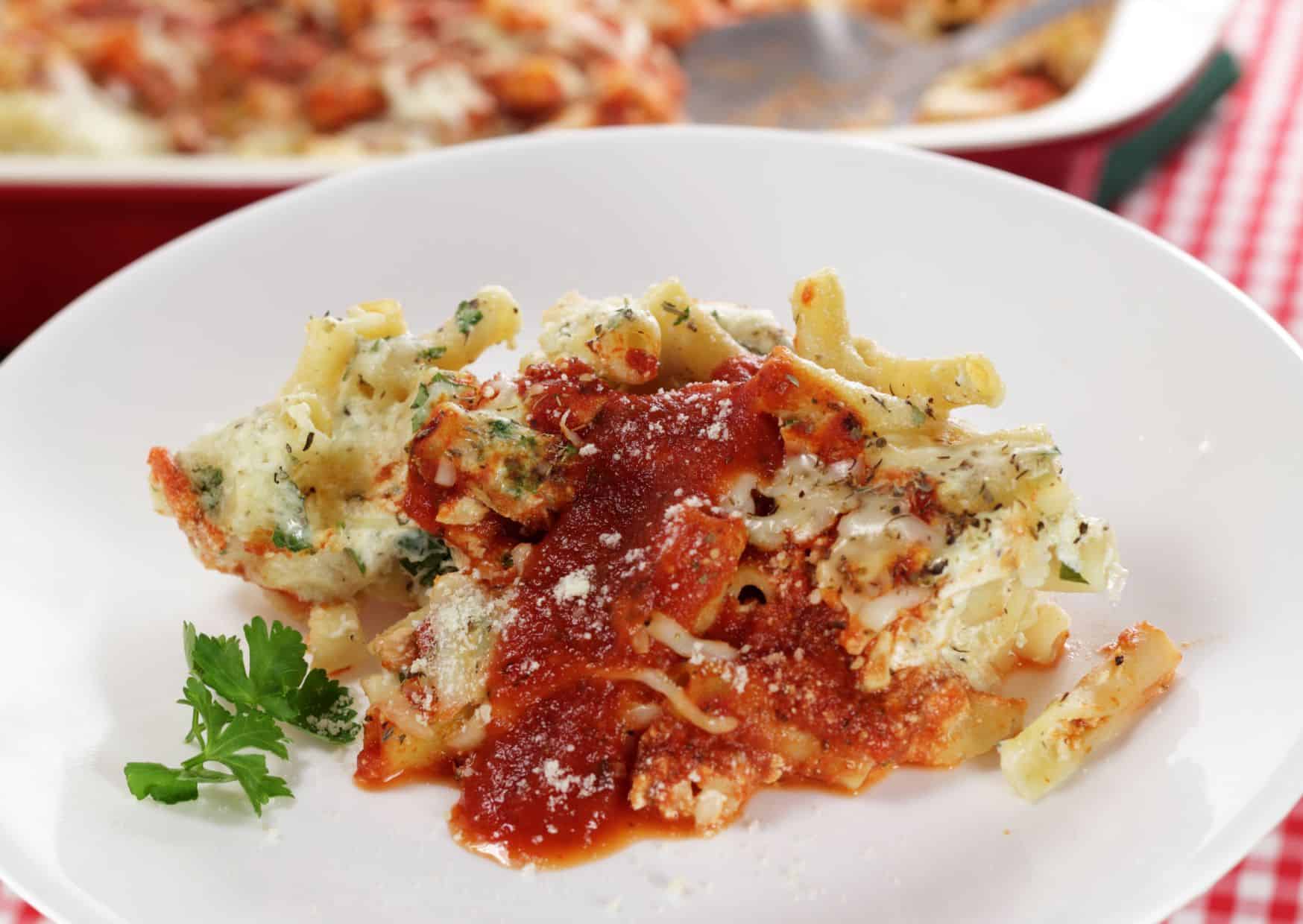ziti pasta, ricotta cheese